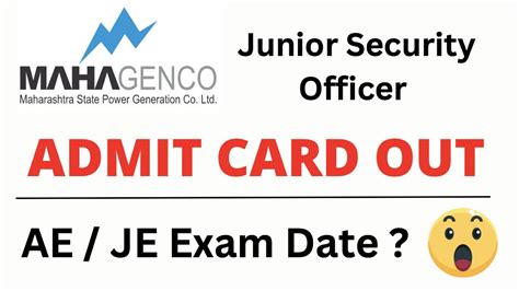 Mahagenco Admit Card Out Junior Security Officer Ae Je Exam