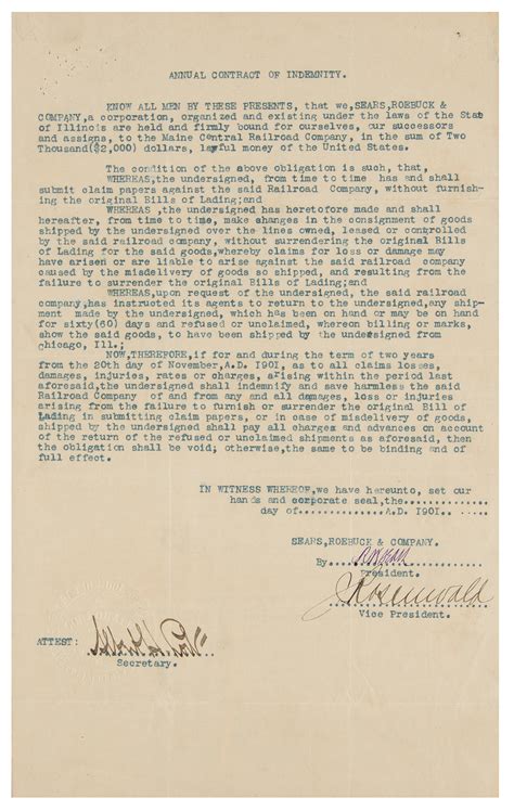 Richard W. Sears (Founder of Sears, Roebuck and Co.) Exceedingly Rare