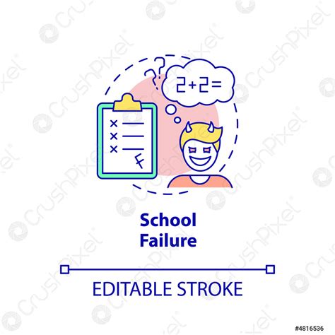 School Failure Concept Icon Stock Vector Crushpixel