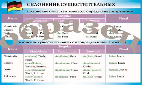 Таблица "Склонение существительных". Купить