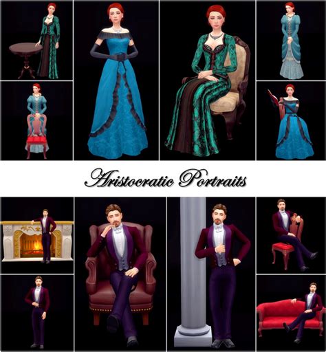 Sims 4 Cc Custom Content Pose Pack Aristocratic Portraits By Images