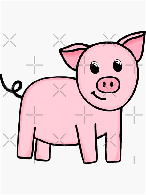 Super Cute And Adorable Baby Pink Pig Sticker For Sale By Barolina