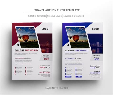 Plantillas De Volantes Para Agencias De Viajes Vector Premium