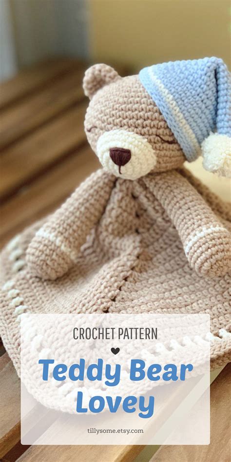 Teddy Bear Lovey Crochet Pattern Security Blanket Etsy Crochet