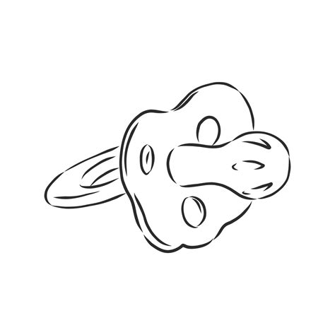 Baby Pacifier Vector Sketch 8917684 Vector Art At Vecteezy