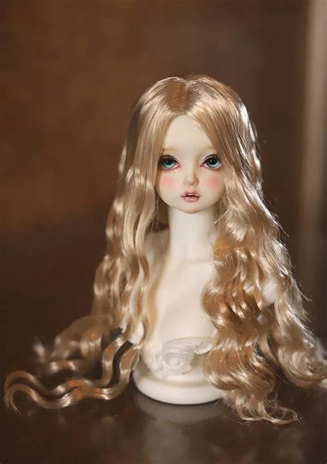 Top Quality Gold Wavy Curls Bjd Hair Sd Doll Wig In Dolls