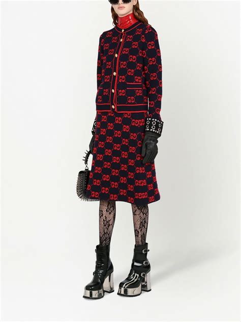 Gucci GG Bouclé Jacquard Knit Skirt Farfetch