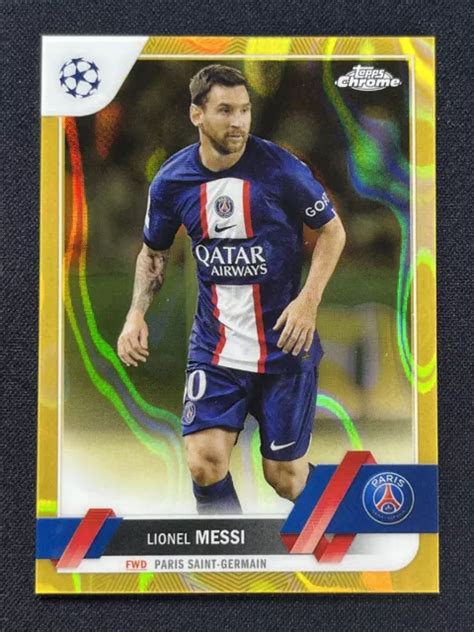 2023 TOPPS CHROME UEFA Club Competitions Lionel Messi réfracteur lave