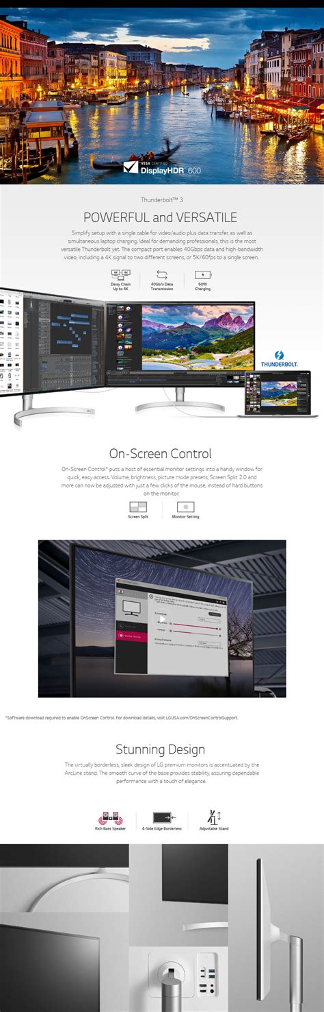 Buy LG 32UL950 UHD HDR IPS 32in Monitor with Thunderbolt 3 [32UL950 ...