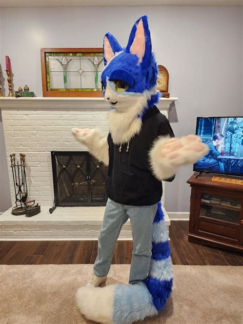 Blue Tabby Cat Kemono Fursuit Partial Cat Costume Etsy Canada