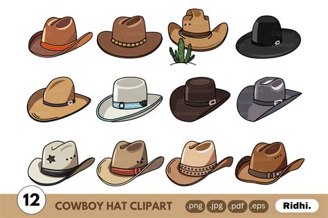 Cowboy Hats Clipart Collection Graphic by Ridhikumari · Creative Fabrica