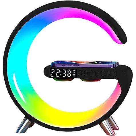 Интелигентна LED RGB лампа, Bluetooth високоговорител, безжично зарядно ...
