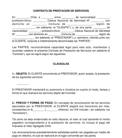 Como Hacer Un Contrato Por Prestacion De Servicios Actualizado Enero