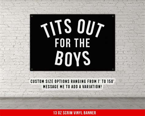 Tits Out For The Boys Banner Home Gym Decor Large Quotes Etsy