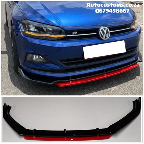 Vw Polo Aw Kerscher Front Lip With Red Detail Auto Customs