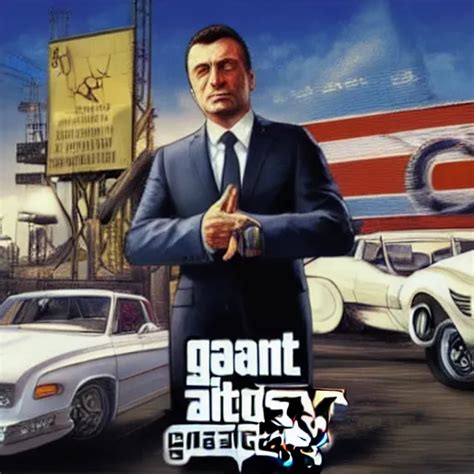 President Zelensky In Gta V Cover Art By Stephen Stable Diffusion