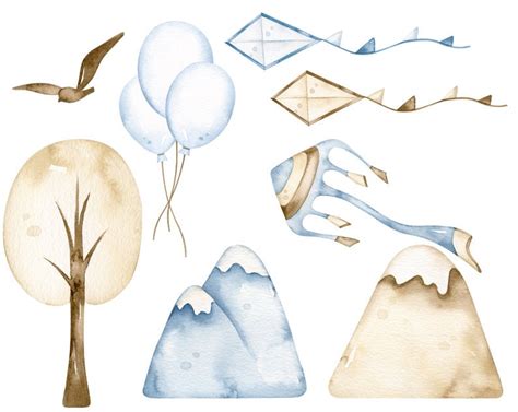 Watercolor Hot Air Balloons Clipart It S A Boy Png Etsy