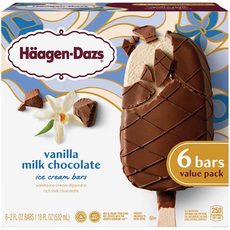 Haagen Dazs Vanilla Milk Chocolate Ice Cream Bars 6 Ct Box Walmart