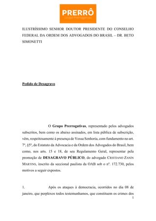 Nota De Desagravo A Cristiano Zanin Pdf