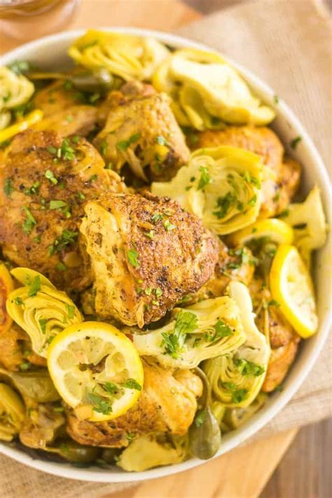 Lemon Artichoke Slow Cooker Chicken