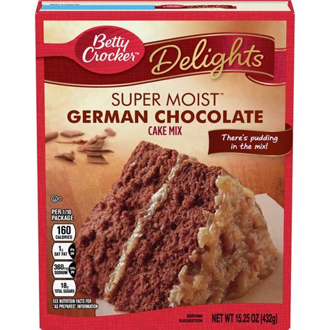 General Mills Betty Crocker Super Moist Cake Mix German Chocolate 1525oz Box Garden Grocer