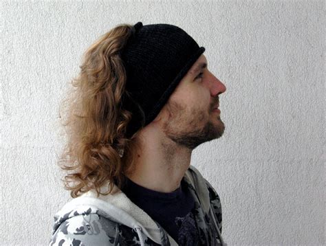 Knitted Mens Headband Guys Knit Hair Wrap Charcoal Unisex Etsy