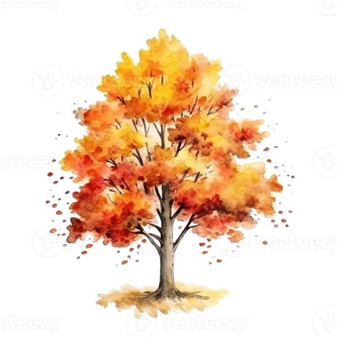 Watercolor Autumn Tree Illustration Generative Ai 25247271 Png