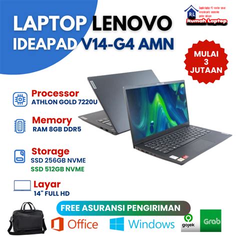 Jual Laptop Lenovo V14 G4 AMN Amd Athlon Gold 7220U Ram 8Gb Ddr5 Ssd