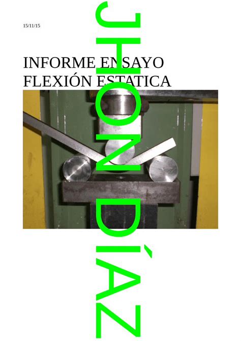 PDF Informe Ensayo Flexion Estatica DOKUMEN TIPS