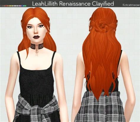 Kot Cat LeahLillith S Renaissance Hair Clayified Sims 4 Hairs