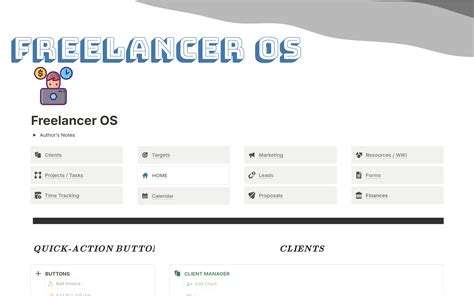 Freelancer Os Crm Business Manager Notion Template