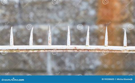 Spiked Fence Rusty Old Spikes Stock Image Image Of Spikey Fence