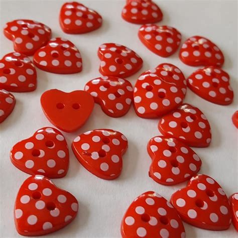 Heart Shape Buttons Etsy