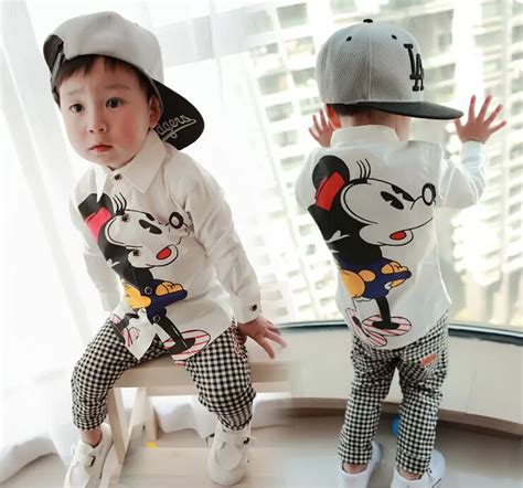 2014 new baby boy Mickey Mouse cartoon children clothes with long ...