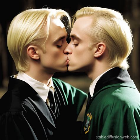 Draco Malfoy And Harry Potter Kissing Stable Diffusion Online