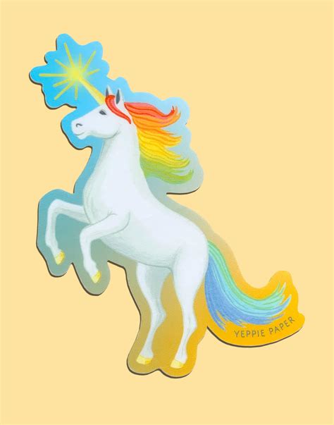 RAINBOW UNICORN - DIE CUT STICKER – Yeppie Paper