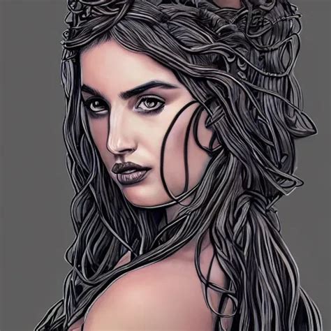 Ana De Armas Portrait As Medusa From Greek Mythology Stable