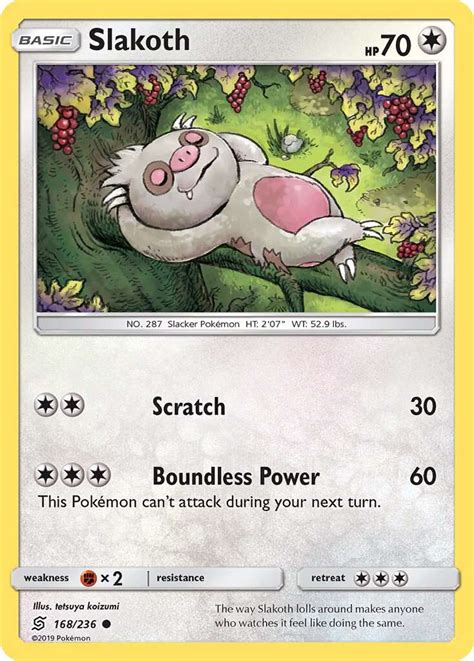 Slakoth 168 Unified Minds 2019 Pokemon Card