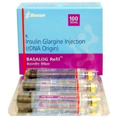 Insulin Glargine Injection 100u Ml 100 Iu Vial Packaging Size 100iu