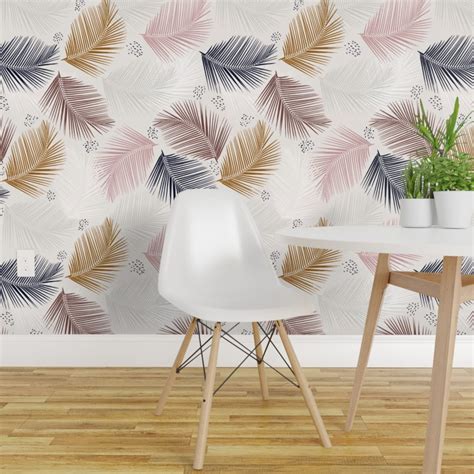 Peel And Stick Wallpaper 2ft Wide Palm Leaf Boho Tropical Bohemian