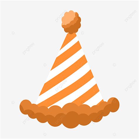 Birthday Party Hats Clipart Hd Png Orange Striped Raw Edge Birthday