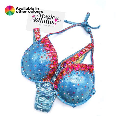Quick Ship Bikini Mystique With Chunky Bling Border Magic Bikinis Custom Competition