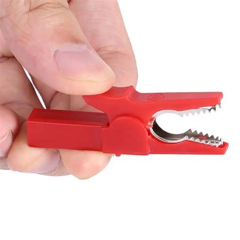 Pc Mm Crocodile Cliptest Car Vehicle Battery Cable Wire Clamp A