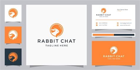 Premium Vector Negative Space Rabbit With Chat Logo Design