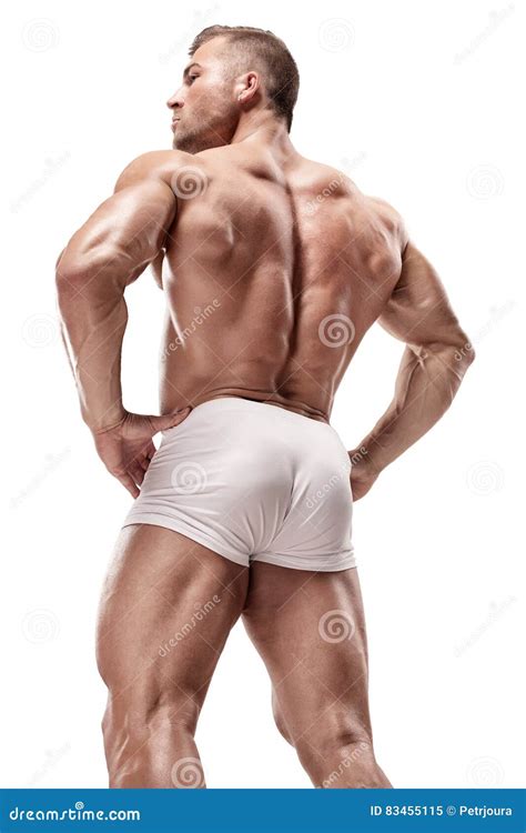 Strong Athletic Man Fitness Model Posing Back Muscles Triceps Stock Image Image Of Closeup