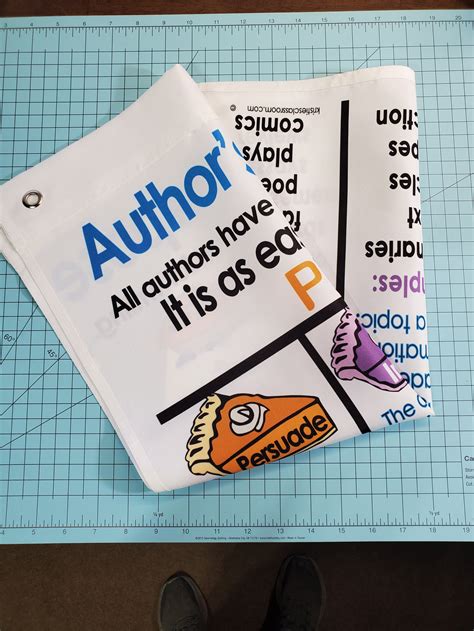 Authors Purpose Anchor Chart Printed On Fabric Durable Etsy