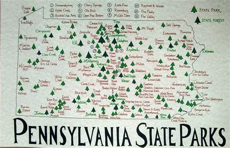 Pennsylvania State Parks Map | Etsy