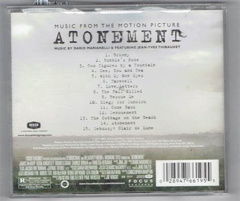 Atonement Original Motion Picture Soundtrack Music Cd