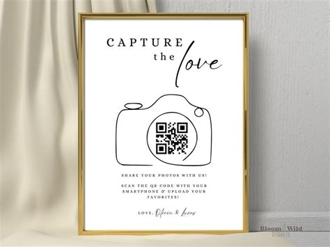 Qr Code For Photo Sharing Wedding Capture The Love Qr Code Etsy