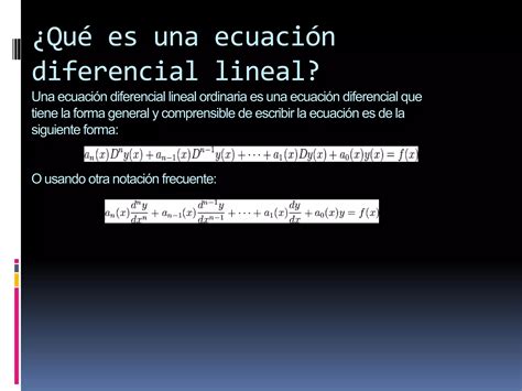 Ecuaciones Diferenciales Lineales PPT